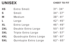 Home shirt size chart